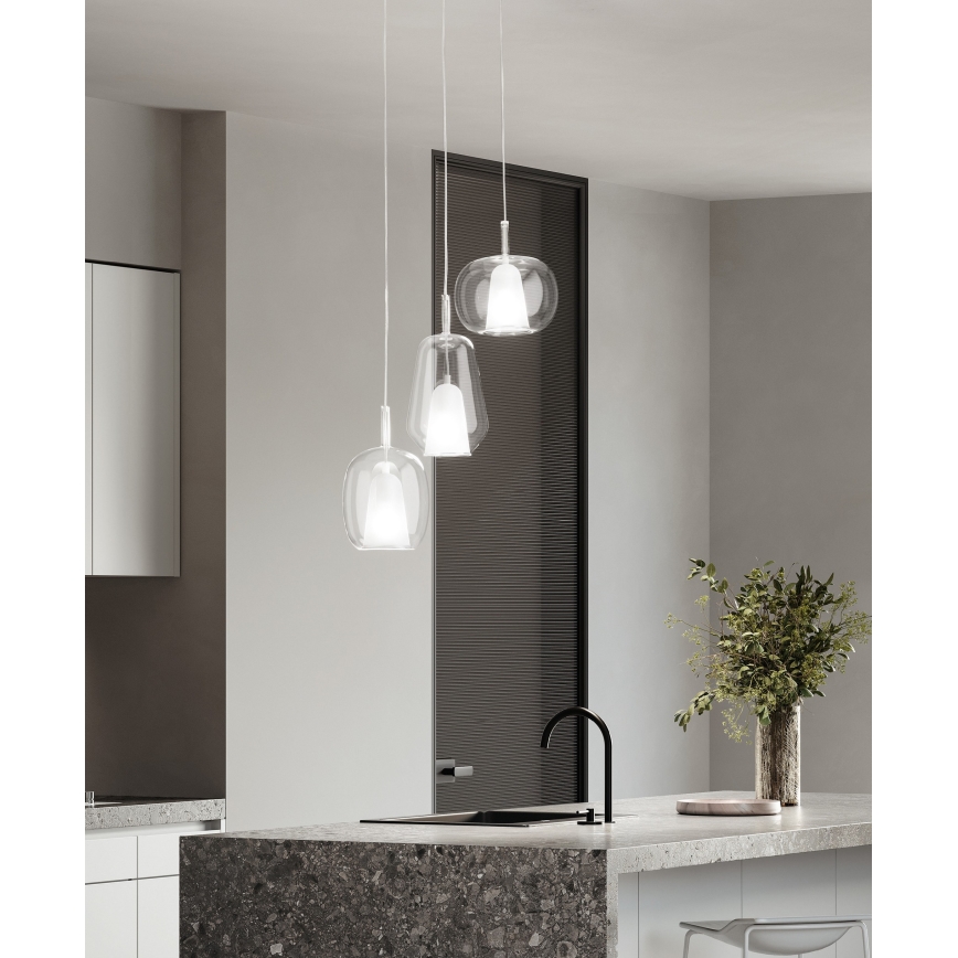 Ondaluce - Pakabinamas šviestuvas ant laido THELMA 1xE27/15W/230V skaidrus