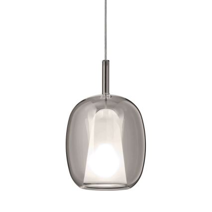 Ondaluce - Pakabinamas šviestuvas ant laido THELMA 1xE27/15W/230V skersm. 19,5 cm juoda/dūminė pilka