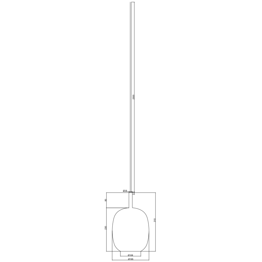 Ondaluce - Pakabinamas šviestuvas ant laido THELMA 1xE27/15W/230V skersm. 19,5 cm juoda/dūminė pilka