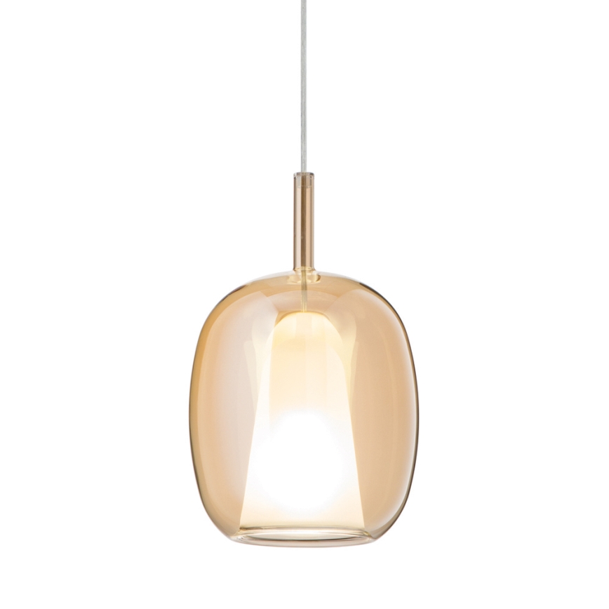 Ondaluce - Pakabinamas šviestuvas ant laido THELMA 1xE27/15W/230V skersmuo 19,5 cm auksinė/dūminė smėlinė