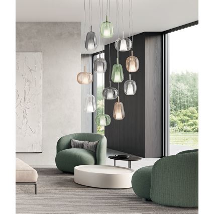 Ondaluce - Pakabinamas šviestuvas ant laido THELMA 3xE27/15W/230V dūminė smėlinė