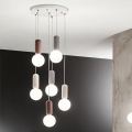 Ondaluce - Pakabinamas šviestuvas ROCK ant laido 6xG9/7W/230V, Ø 35 cm, betonas/ruda/pilka/balta