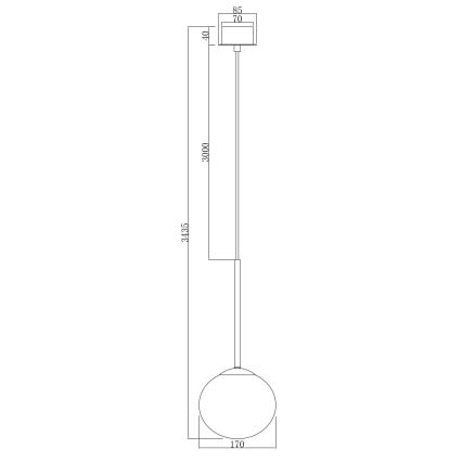 Ondaluce - pakabinamas šviestuvas su laidu JEWEL 1xE14/10W/230V skersmuo 17 cm juodas/dūminė juoda
