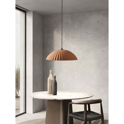 Ondaluce - Pakabinamas šviestuvas su laidu RUSTIC 1xE27/15W/230V, skersmuo 50 cm, betoninis/rudas