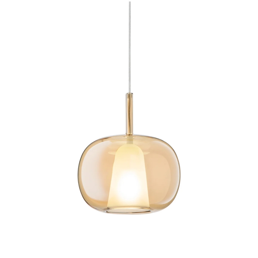 Ondaluce - pakabinamas šviestuvas THELMA 1xE27/15W/230V Ø 25 cm, aukso / dūminė smėlio spalva