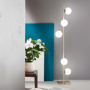 Ondaluce - Pastatomas toršeras MONILE 5xE14/10W/230V 170 cm auksinis/baltas