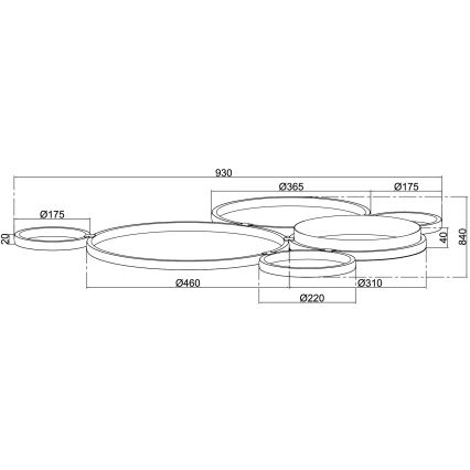 Ondaluce - pritemdomas LED lubinis šviestuvas POIS LED/68W/230V, sidabro spalvos