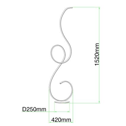 Ondaluce - reguliuojama LED grindinė lempa FLOK LED/44W/230V 152 cm balta