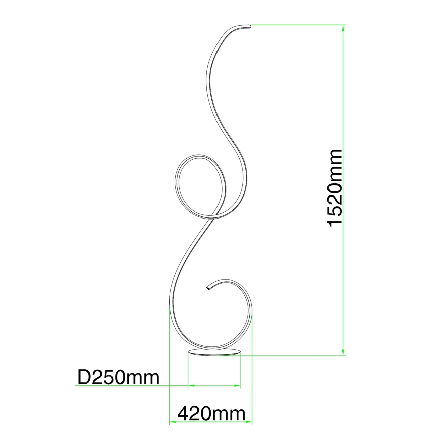 Ondaluce - reguliuojama LED grindinė lempa FLOK LED/44W/230V 152 cm balta