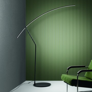 Ondaluce - Reguliuojama LED grindinė lempa FOLAGA LED/30W/230V 190 cm juoda