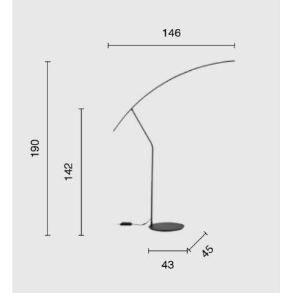 Ondaluce - Reguliuojama LED grindinė lempa FOLAGA LED/30W/230V 190 cm juoda