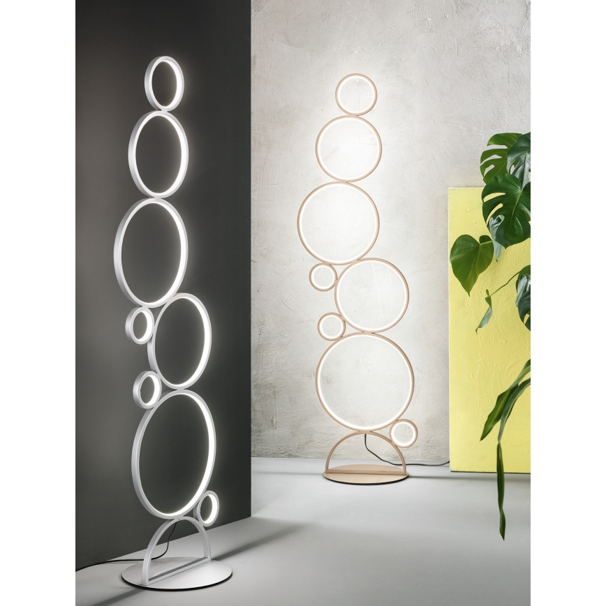 Ondaluce - reguliuojama LED grindinė lempa POIS LED/52W/230V 160 cm sidabrinė