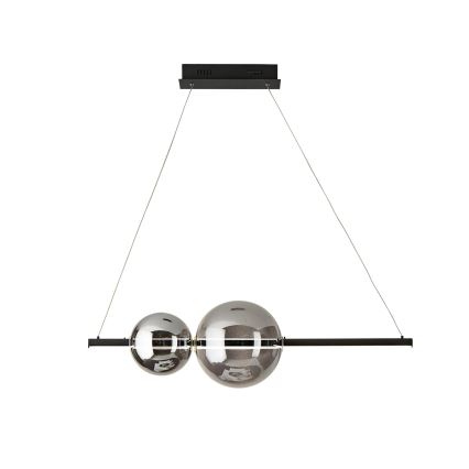 Ondaluce - reguliuojama LED liustra ant troselio FUFI LED/40W/230V, rūkinė juoda / juoda