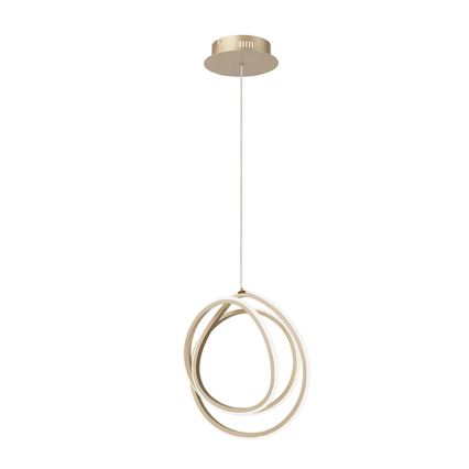 Ondaluce - reguliuojama LED pakabinama liustra ant laido GOLDEN LED/28W/230V, skersmuo 31,5 cm, auksinė