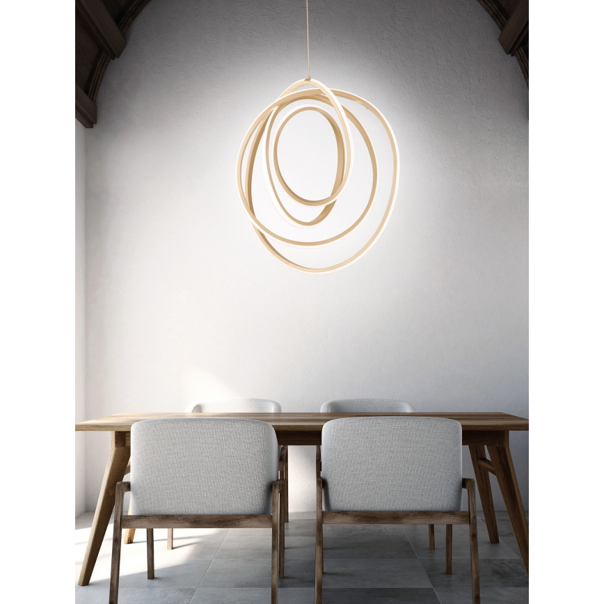 Ondaluce - reguliuojama LED pakabinama liustra su laidu GOLDEN LED/50W/230V skersmuo 50 cm auksinė