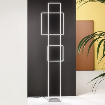 Ondaluce - reguliuojama LED pastatoma grindinė lempa DOWEL LED/77W/230V sidabrinė