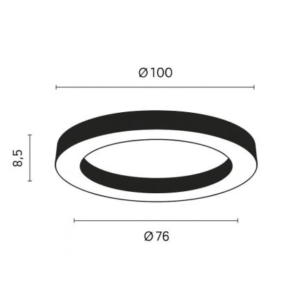 Ondaluce - LED reguliuojamo ryškumo lubų šviestuvas GLOBUS LED/80W/230V 3000/4000K skersmuo 100 cm juodas