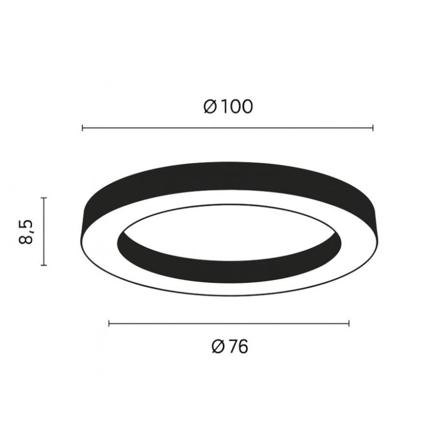 Ondaluce - LED reguliuojamo ryškumo lubų šviestuvas GLOBUS LED/80W/230V 3000/4000K skersmuo 100 cm juodas