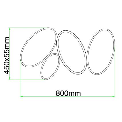 Ondaluce - reguliuojamas LED lubinis šviestuvas RICE LED/34W/230V 45x80 cm aukso spalvos