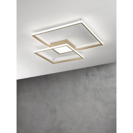 Ondaluce - Reguliuojamas LED lubų šviestuvas DOWEL LED/46W/230V auksinis