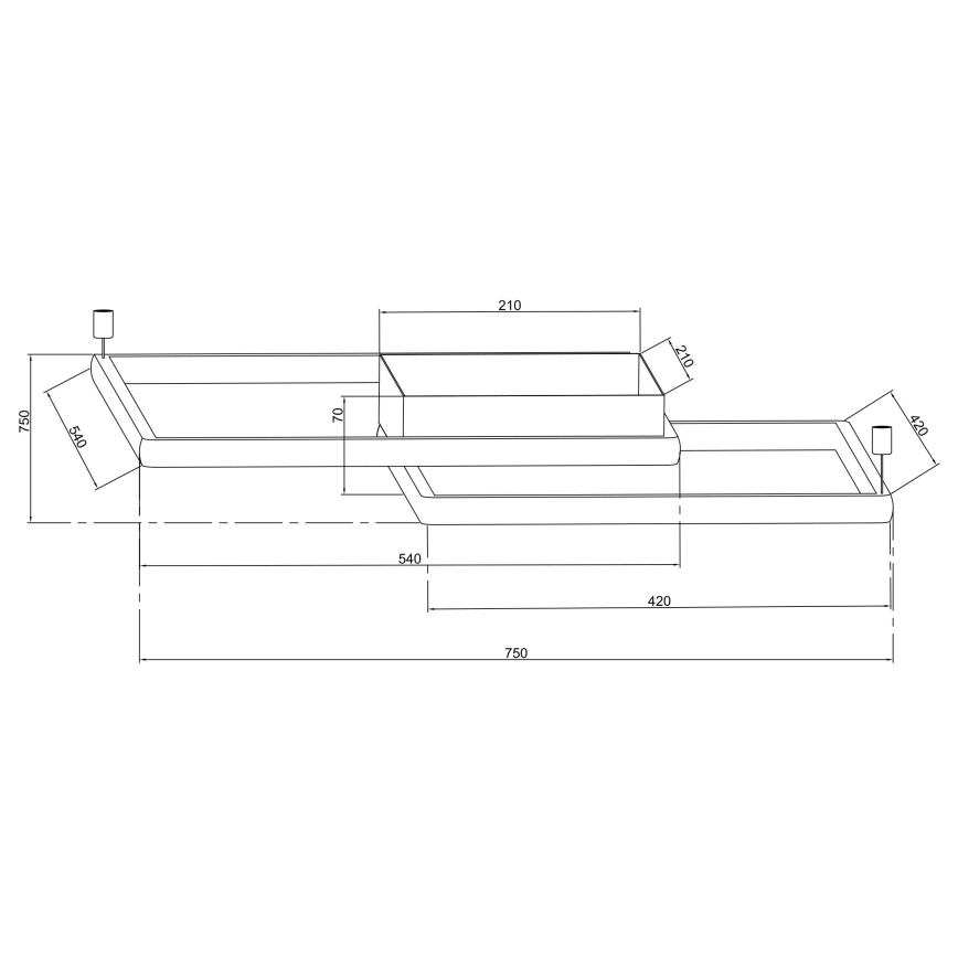 Ondaluce - reguliuojamas LED lubų šviestuvas DOWEL LED/60W/230V, sidabrinis