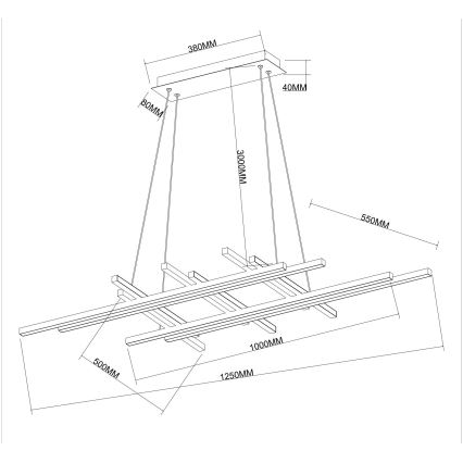 Ondaluce - reguliuojamas LED pakabinamas šviestuvas ant laido MOVIDA LED/114W/230V auksinis