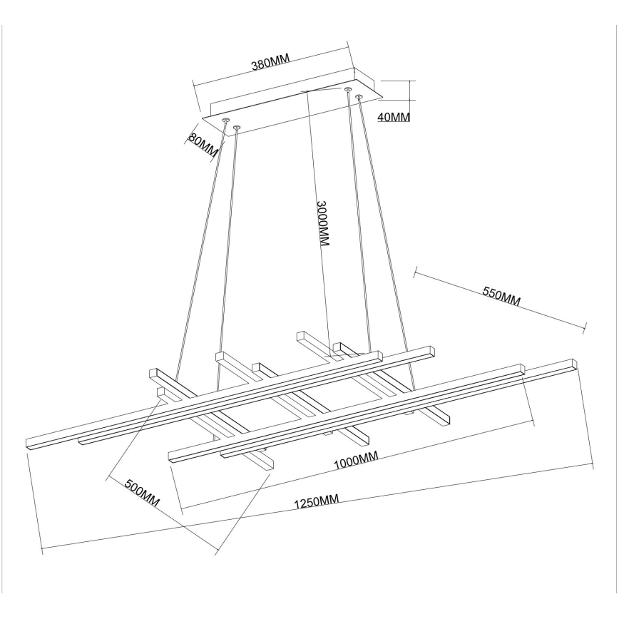 Ondaluce - reguliuojamas LED pakabinamas šviestuvas ant laido MOVIDA LED/114W/230V auksinis
