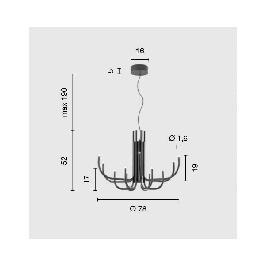 Ondaluce - reguliuojamas LED pakabinamas šviestuvas ant laido NOUVEAU LED/35W/230V juodas