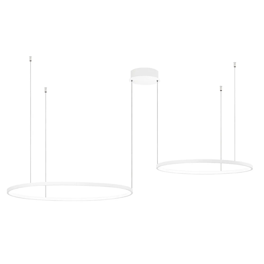 Ondaluce - dimeriuojamas LED pakabinamas šviestuvas ant laido SOEL LED/28W/230V + LED/38W 3000/4000K, skersmuo 80/60 cm, baltas