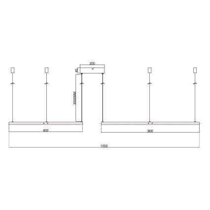 Ondaluce - dimeriuojamas LED pakabinamas šviestuvas ant laido SOEL LED/28W/230V + LED/38W 3000/4000K, skersmuo 80/60 cm, baltas