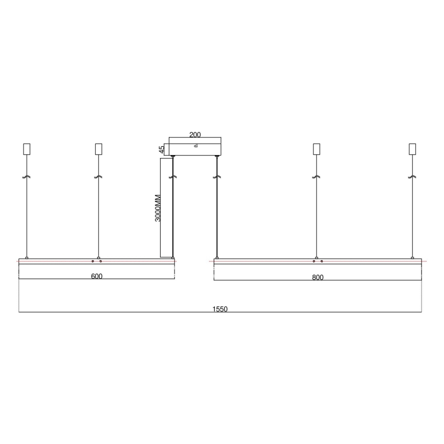 Ondaluce - dimeriuojamas LED pakabinamas šviestuvas ant laido SOEL LED/28W/230V + LED/38W 3000/4000K, skersmuo 80/60 cm, baltas