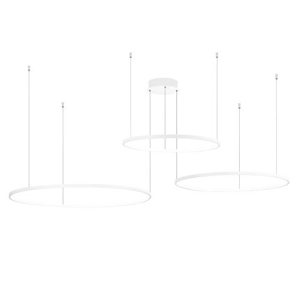 Ondaluce - dimeriuojama pakabinama liustra ant laido SOEL LED/28W/230V + LED/38W + LED/47W 3000/4000K skersm. 100/80/60 cm balta