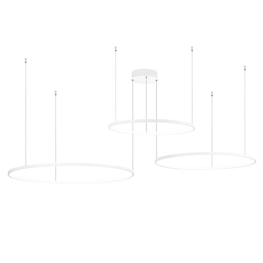 Ondaluce - dimeriuojama pakabinama liustra ant laido SOEL LED/28W/230V + LED/38W + LED/47W 3000/4000K skersm. 100/80/60 cm balta