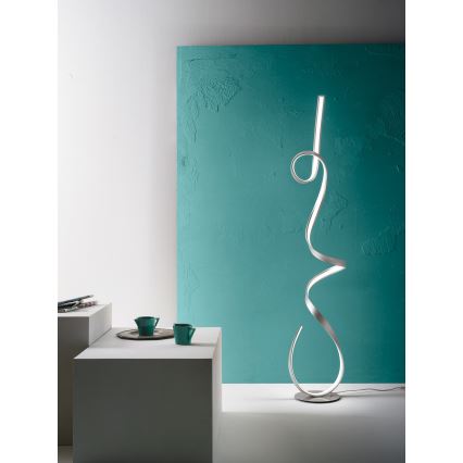 Ondaluce - reguliuojamo ryškumo LED grindinė lempa LUMEN LED/30W/230V sidabrinė