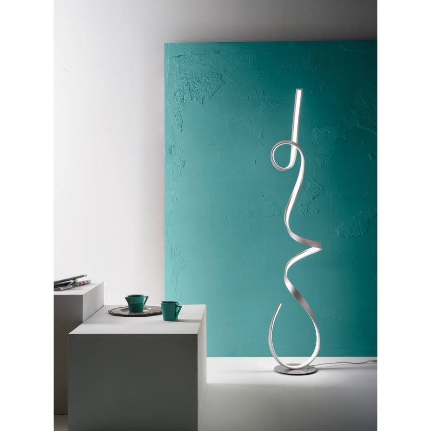 Ondaluce - reguliuojamo ryškumo LED grindinė lempa LUMEN LED/30W/230V sidabrinė