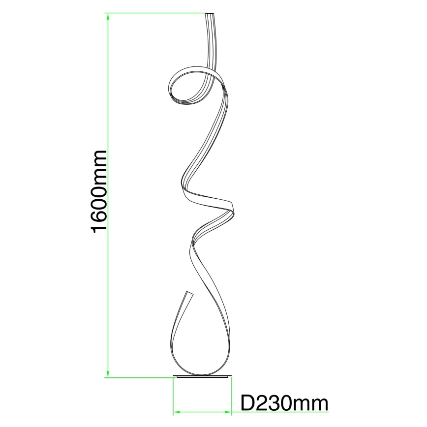 Ondaluce - reguliuojamo ryškumo LED grindinė lempa LUMEN LED/30W/230V sidabrinė