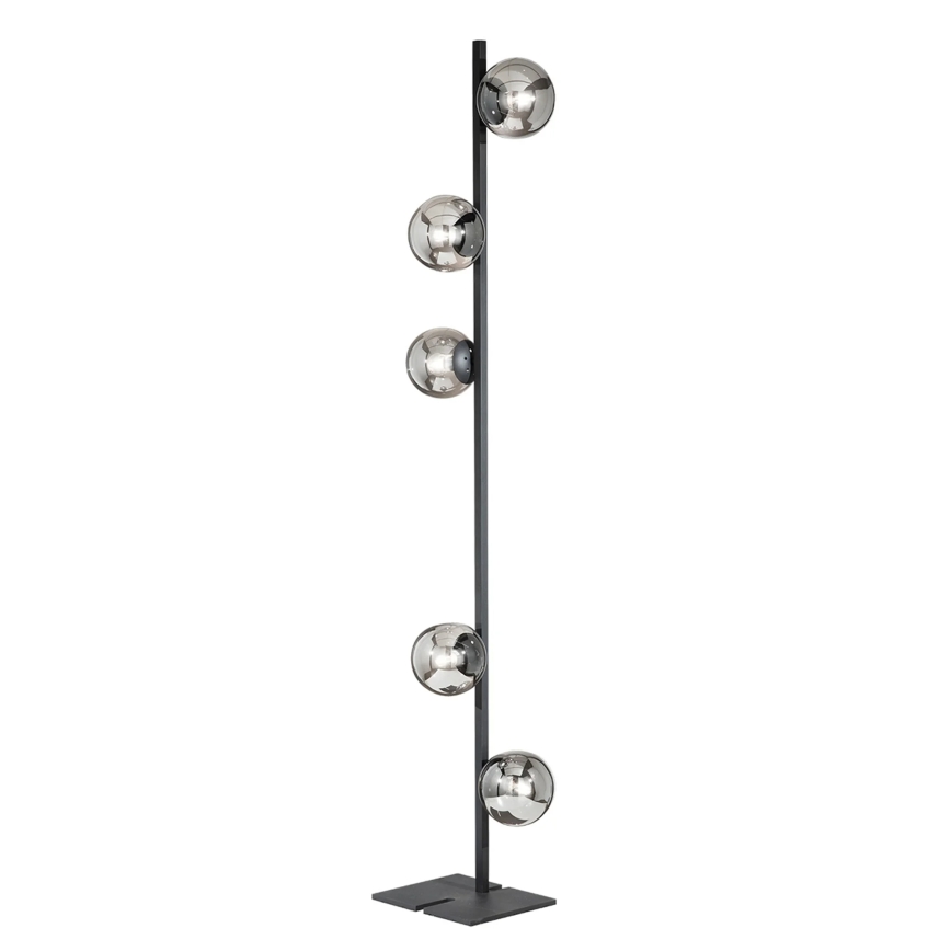 Ondaluce - Toršeras MONILE 5xE14/10W/230V 170 cm juoda/dūminė juoda