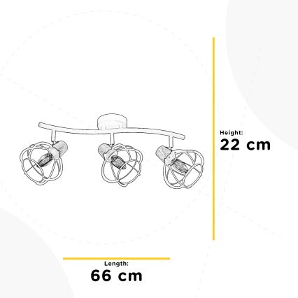 ONLI - Akcentinis apšvietimas GINGER 3xE14/6W/230V