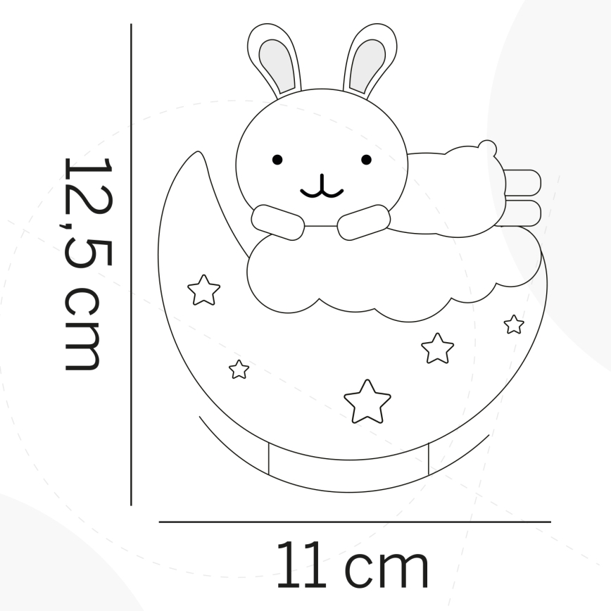 ONLI - LED įkraunama vaikiška naktinė švieselė NUVOLINA LED/2,5W/5V 300 mAh zuikutis/mėlyna