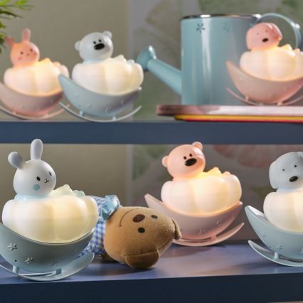 ONLI - LED Įkraunamas vaikiškas naktinis šviestuvas NUVOLINA LED/2,5W/5V 300 mAh zuikutis/rožinis