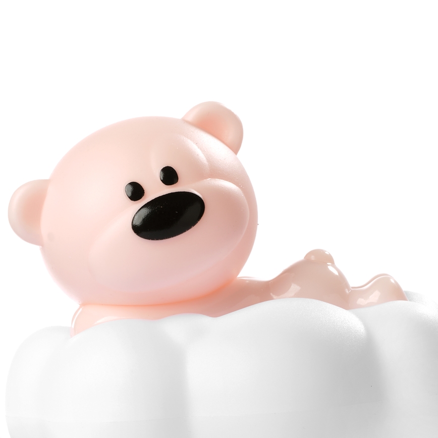 ONLI - LED Įkraunama vaikiška naktinė lempa NUVOLINA LED/2,5W/5V 300 mAh meškiukas/rožinė