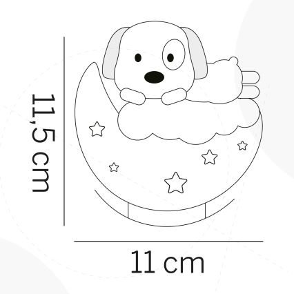 ONLI - LED Įkraunama vaikiška naktinė lempa NUVOLINA LED/2,5W/5V 300 mAh šuo/mėlyna