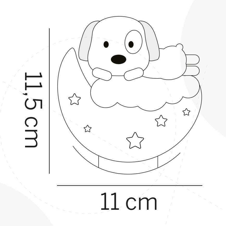 ONLI - LED Įkraunama vaikiška naktinė lempa NUVOLINA LED/2,5W/5V 300 mAh šuo/mėlyna