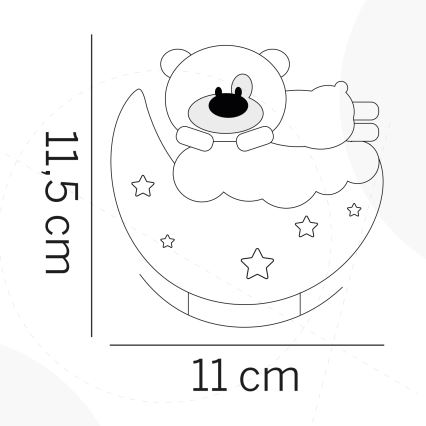 ONLI - LED Įkraunamas vaikiškas naktinis šviestuvas NUVOLINA LED/2,5W/5V 300 mAh lokys/mėlyna