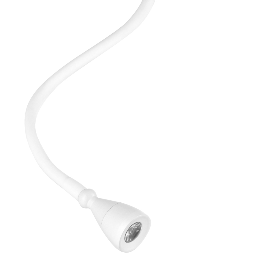 ONLI - LED Lanksti maža lempa su lentyna ir USB įkrovimas PLAK LED/1W/230V balta
