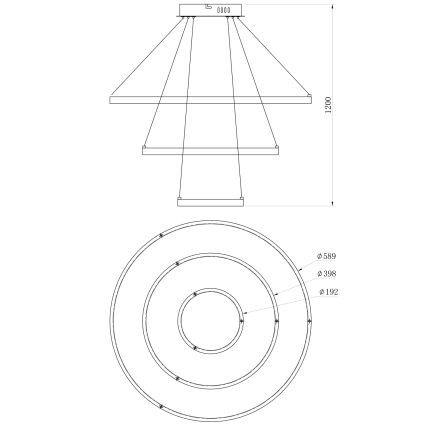 ONLI - LED liustra ant troselio NOELIA LED/40W/230V auksinė