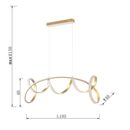 ONLI - LED Pakabinamas sietynas KIRA LED/60W/230V 4000K auksas