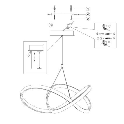 ONLI - LED Pakabinamas sietynas LOOP LED/40W/230V 4000K blizgus chromas