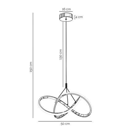 ONLI - LED Pakabinamas sietynas LOOP LED/40W/230V 4000K blizgus chromas