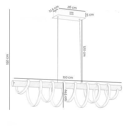 ONLI - LED Pakabinamas sietynas NILO LED/70W/230V 4000K ruda/balta